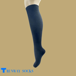 【Runway】《HONOR》 Japanese/Korean Style Academy Striped Socks – Double Cylinder Knee-High Socks, Calf-Length – Premium Cotton, 2 Pairs (1 Thick Stripe + 1 Thin Stripe) – Black, , large