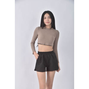 (XL) 高腰運動素面灰色短褲二手衣