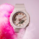 CASIO 卡西歐 G-SHOCK 奶茶色八角雙顯手錶 女錶 GMA-S2100-4A, , large