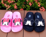 [e shoe store] Happy Mickey Minnie children's slippers pink 19CM, , large