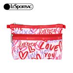 |快速出貨|Lesportsac Cosmetic Clutch 雙層拉鍊化妝包/ 愛情便條手繪風, , large