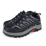 HANG TEN 鋼頭運動鞋防穿刺 工作鞋 安全鞋 防護鞋 鋼頭鞋 透氣 吸濕 排汗 散熱 鋼板 防砸 抗衝擊 止滑 黑, , large