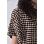 (S) weishan chang質感羊毛格紋五分袖棕色外套二手衣, , large