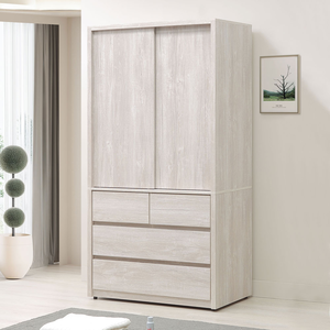 【Homelike】喜家居3.5尺推門衣櫃(2541)