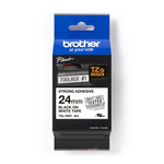 【 BROTHER】兄弟牌  白底黑字 24mmx8M 超黏性護貝標籤帶/ 包 TZe-S251, , large