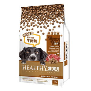【健康紀元】挑嘴配方狗飼料1Kg*8包組-牛肉塊口味