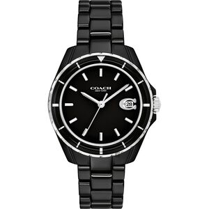 COACH 經典C字Logo陶瓷日曆女錶-33mm CO14503805