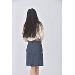 (XL) nautica丹寧牛仔質感棉質條紋藍色短裙二手衣, , large
