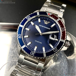 [星晴錶業]ARMANI手錶,42mm,AR00020寶藍色錶面寶藍錶殼銀色精鋼錶帶款, , large