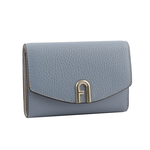 FURLA Primula 柔軟小牛皮翻蓋三折中夾/天空藍, , large