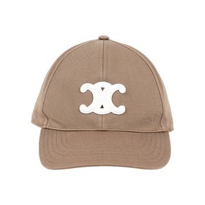 CELINE Triomphe 經典凱旋標誌棉質棒球帽(米灰色) M