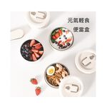 【A&R】四入組 日式304不鏽鋼便當盒附保溫袋、餐具套裝-保溫款 2000ML 拿鐵咖, , large