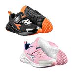 DIADORA迪亞多那 輕量兒童慢跑鞋 童運動鞋 童鞋 時尚 寬楦 透氣 康特杯 足弓支撐 健康鞋墊 耐磨 防滑 黑 粉, , large