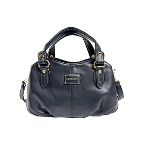 【lapagayo】高級訂製絲柔皮革手提包+手機包(粉色)-PI-06419A-1-09黑色