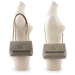 TORY BURCH Kira 縫線設計小款肩背/斜背二用包/灰色, , large