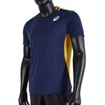 Asics MATCH M SS TEE 男 短袖 T恤 網球 運動 快乾 網布 深藍 [2041A132-400], , large