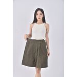 (L) dailo質感棉質綠色短裙二手衣, , large