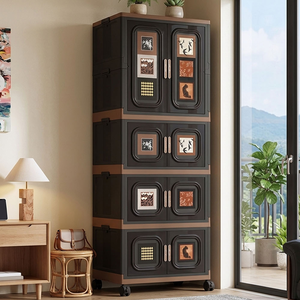 【AOTTO】70面寬大容量雙開門附輪折疊收納衣櫃(AT-603)