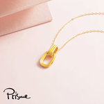【Prisme Gold】黃金項鍊 幾何雙環 鍊墜項鍊 (金重：約0.02錢±0.01), , large