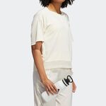 Adidas TRN T HEAT.RDY 女 短袖 上衣 透氣 反光細條 短版 愛迪達 米白 [GR8223], , large
