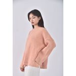 (F) balen韓牌質感棉質落肩粉橘色毛衣二手衣, , large