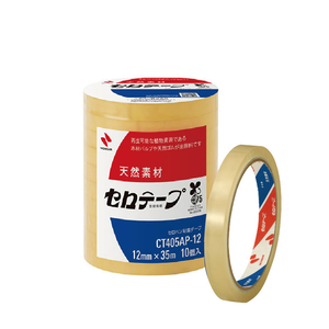 【NICHIBAN】日絆 植物系 環保可撕 百格 玻璃紙膠帶 12/18/24mm x 35M 日本製 /束 CT-405AP