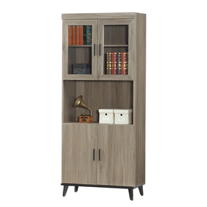 【唯熙傢俱】凱熙灰橡色2.7尺書櫃