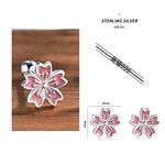 S999純銀琺瑯花五片轉珠耳環  -附馬卡收納盒 , , large