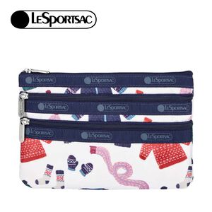 |快速出貨|Lesportsac 3-Zip Cosmetic 三層拉鍊收納化妝包/ 暖冬時尚