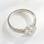 【K金真鑽】A'jane 18K白金 銀光戀曲 愛心鑽石戒指 A012501-002-52, , large