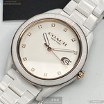[星晴錶業]COACH手錶,36mm,CH00021白色錶面白錶殼白陶瓷錶帶款, , large