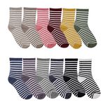 【BVD】1/2條紋直角女襪<黑>B520 女襪 短襪 休閒穿搭襪, , large