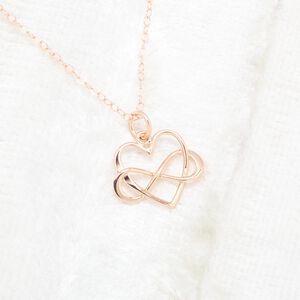【Angel & Me】真愛 無限 愛心 s925 純銀厚鍍18k玫瑰金項鍊 禮物