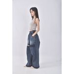 (M) sora x yoom高腰丹寧牛仔質感棉質純棉藍色長褲二手衣, , large