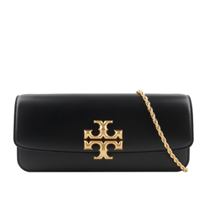 TORY BURCH Eleanor 大標誌牛皮肩背鍊包/手拿包/黑色