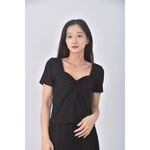 (M) air space質感坑紋黑色短袖上衣二手衣, , large