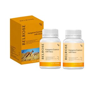 【澳洲澳倍美Belrose-即期品】頂級袋鼠精+ 馬卡膠囊-2026年5月31日到期(2入組  30顆/瓶)