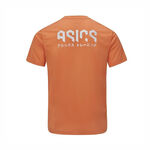 Asics 男女 T恤 運動上衣 休閒短袖 亞洲版 橘 [2031E355-800], , large