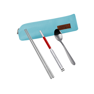 PERFECT 理想牌 極緻316不鏽鋼隨身餐具組 晶鑽316 餐具萬用組粉藍-Leidea樂德兒