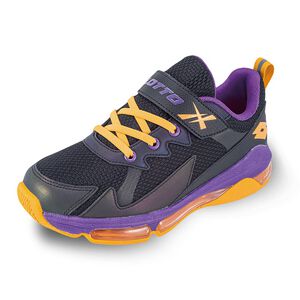 LOTTO童氣墊籃球鞋-黑紫24.5cm