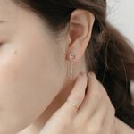 【A&R】s925純銀時尚OL玫瑰花流蘇耳線款  附馬卡收納盒, , large