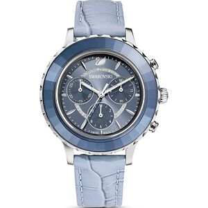 SWAROVSKI 施華洛世奇 送禮 Octea Lux Chrono丹寧藍晶鑽手錶 女錶-39.5mm 5580600