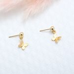 【Angel & Me】蝴蝶 s925 純銀 厚鍍24k純金 一對 耳環 耳夾 禮物, , large