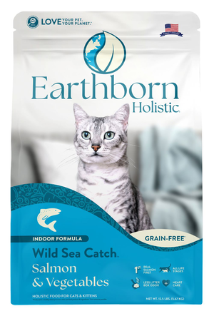【拉拉寵物小舖】Earthborn 原野優越 野生魚配方5.6公斤貓飼料 低敏 無穀 天然糧
