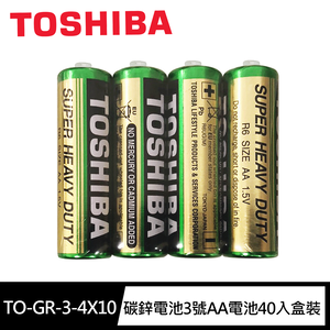 【東芝Toshiba】碳鋅電池 3號 AA電池 40入盒裝(環保電池/乾電池/公司貨)