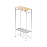 【Y HOUSE】90x45x185 (including wheel height) wooden top single pole clothes rack open clothes rack mobile clothes rack-platform white, , large