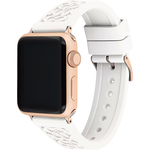 COACH Apple Watch 錶帶 38/40mm 適用 矽膠錶帶- 白色x玫瑰金(不含手錶), , large