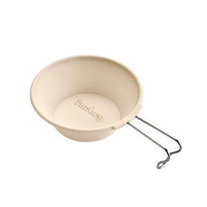 New food-grade durable camping sizzling bowl, cream yellow, 1 piece (camping tableware, heat-resistant bowl, picnic bowl, portable outdoor bowl)