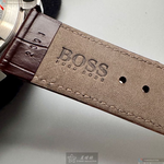 [星晴錶業]BOSS手錶,44mm,HB1513505銀白色錶面銀錶殼咖啡色真皮皮革錶帶款, , large