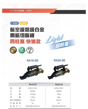 WIN五金 FKSBOST RA-20 6分 鋼筋切斷機 鋼筋切斷器 鋼筋彎曲 板模用 牙條剪 綁鐵 鋼筋剪斷 鋼筋